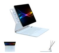 TECHGEAR Magnetic Keyboard Case for iPad Air 13" 2026 (M4), 2025 (M3), 2024 (M2) - Floating Stand, Multi-Touch Trackpad, 7-Colour Backlit, QWERTY, for iPad Pro 12.9" 2018-2022 3/4/5/6th Generation