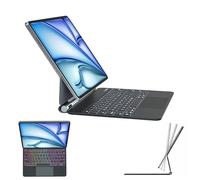 TECHGEAR Magnetic Keyboard Case for iPad Air 13" 2026 (M4), 2025 (M3), 2024 (M2) - Floating Stand, Multi-Touch Trackpad, 7-Colour Backlit, QWERTY, for iPad Pro 12.9" 2018-2022 3/4/5/6th Generation