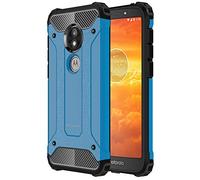 TECHGEAR Moto E5 Play Case [Tough Armoured] ShockProof, Dual-Layer, Protective, Heavy Duty, Tough Cover Compatible with UK Motorola Moto E5 Play - (Blue)