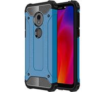TECHGEAR Moto G7 Play Case [Tough Armoured] ShockProof Dual-Layer Protective Heavy Duty Tough Cover Compatible with Motorola Moto G7 Play - (Blue)