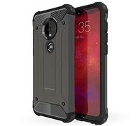 TECHGEAR Moto G7 Plus Case [Tough Armoured] ShockProof Dual-Layer Protective Heavy Duty Tough Cover Compatible with Motorola Moto G7 Plus - (Slate)