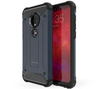 TECHGEAR Moto G7 Plus Case [Tough Armoured] ShockProof Dual-Layer Protective Heavy Duty Tough Cover Compatible with Motorola Moto G7 Plus - (Indigo)