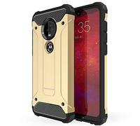 TECHGEAR Moto G7 Plus Case [Tough Armoured] ShockProof Dual-Layer Protective Heavy Duty Tough Cover Compatible with Motorola Moto G7 Plus - (Gold)