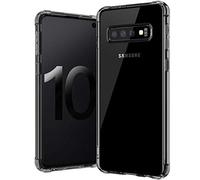 TECHGEAR Ozone Case fits Samsung Galaxy S10, Premium [Shock Absorption] Protective Luxury Gel Case Cover with [Air Cushion] Corners & [Soft Touch Keys] [Supports Wireless Charging] - Black Smoke