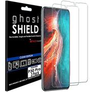 TECHGEAR [Pack of 3] Screen Protectors fit Huawei P30 Pro [ghostSHIELD Edition] Genuine Reinforced TPU film Screen Protector Guard Covers with FULL Screen Coverage inc Curved Screen Area