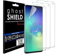 TECHGEAR [Pack of 3] Screen Protectors fit Samsung Galaxy S10 [ghostSHIELD Edition] Reinforced TPU film Screen Protector Guard Covers [FULL Screen Coverage] Curved Screen Area (NOT for S10e, S10+)