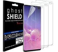 TECHGEAR [Pack of 3] Screen Protectors fit Samsung Galaxy S10 Plus S10+ [ghostSHIELD Edition] Reinforced TPU film Screen Protector Guard Covers [FULL Screen Coverage] Curved Screen, NOT for S10e, S10