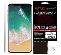 TECHGEAR [Pack of 3] Screen Protectors for iPhone 11 Pro 5.8" - CLEAR LCD Screen Protector Guard Covers with Cleaning Cloth & Application Card Compatible with Apple iPhone 11 Pro (5.8")