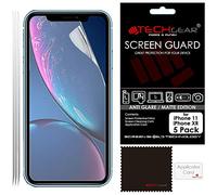 TECHGEAR [Pack of 5] Matte Screen Protectors for iPhone 11, iPhone XR 6.1" - ANTI GLARE/MATTE Screen Protectors With Cleaning Cloth & Application Card