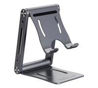 TECHGEAR Phone Stand Foldable, Desk Phone Holder, Universal Aluminum Portable Phone Dock Cradle Stand for Travel, Fits iPhone 15 14 Pro/Max/Plus/13/12/SE, Oppo, Redmi, Samsung S24 S23 A15 A55 & More