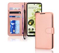 (Rose Gold) Pixel 6 Pro Wallet Case, Flip Protective Cover with Card Holder, Stand and Wrist Strap - PU Leather with Magnetic Closure For Google Pixel 6 Pro