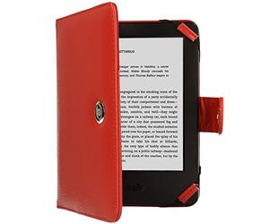 TECHGEAR Red 6.8" and 7" Amazon Kindle Paperwhite/Paperwhite Signature/Paperwhite Kids/Kindle Colorsoft PU Leather Folio Case Cover With Magnetic Clasp for 12th & 11th Generation [Book Style]