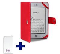TECHGEAR Red PU Leather Protective Case/Cover/Holder for Amazon Kindle Paperwhite **WITH FREE SCREEN GUARD INCLUDED
