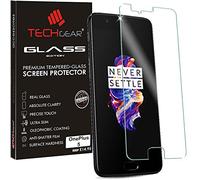 TECHGEAR Screen Protector fits OnePlus 5 - GLASS Edition Genuine Tempered Glass Screen Protector Guard Cover Compatible with OnePlus 5 [1+ 5]