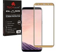 TECHGEAR Screen Protector for Galaxy S8-3D GLASS Edition FULL Screen Coverage Tempered Glass Screen Protector Guard Cover Compatible with Samsung Galaxy S8 (Gold)