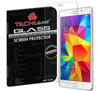 TECHGEAR Screen Protector for Galaxy Tab 4 7.0 Inch with 3G SM-T231 & LTE SM-T235 - GLASS Edition Genuine Tempered Glass Screen Protector Guard Cover Compatible with Samsung Galaxy Tab 4 7.0