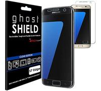 TECHGEAR Screen Protector to fit Samsung Galaxy S7 Edge [ghostSHIELD Edition] Genuine Reinforced Flexible TPU Screen Protector Guard Covers with Full Screen Coverage inc Curved Screen