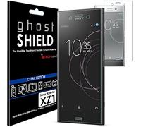 TECHGEAR Screen Protector to fit Sony Xperia XZ1 [ghostSHIELD Edition] Genuine Reinforced Flexible TPU Screen Protector Guard Covers with Full Screen Coverage inc Curved Screen