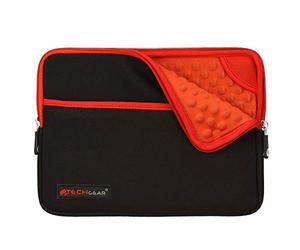 TECHGEAR Slim Neoprene Zipped Protective Sleeve Case Cover with Anti-Shock Bubble Interior fits iPad Mini 7, 6 5, 4, 3, 2, 1, Samsung Tab A9 / A7 Lite 8.0", Lenovo Tab M8 and Other 8" Tablets - Red