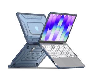 TECHGEAR Slim Rugged Case for MacBook Neo 13 inch 2026 A18 Pro - Shockproof Hard Shell Laptop Cover with Kickstand, TPU Bumper Protection & Ventilated Snap-On Design - Indigo Blue