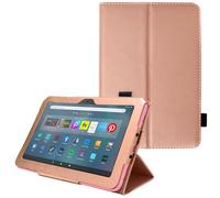 TECHGEAR Smart Case Designed For All New Amazon Fire Max 11" (2023 / 13th Generation) Slim PU Leather Folio Smart Stand Case Cover with Hand Strap & Auto Wake/Sleep [Rose Gold]