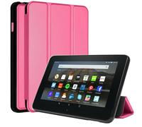 TECHGEAR Smart Case for Amazon Fire HD 8 / HD8 Plus/HD 8 Kids/Kids Pro (2024/2022/2020, 14th/12th/10th Generation) Slim Smart Case PU Leather Stand Cover, Edge Protection [Sleep/Wake] Hibiscus Pink