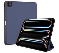 TECHGEAR Smart Case for Apple iPad Pro 11" (M5 2025 & M4 2024) Slim PU Leather Tri-Fold Stand Cover with Apple Pencil Holder, Auto Sleep/Wake & Corner Protection - Blue