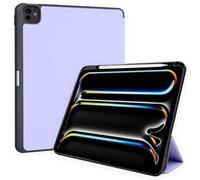 TECHGEAR Smart Case for Apple iPad Pro 11" (M5 2025 & M4 2024) Slim PU Leather Tri-Fold Stand Cover with Apple Pencil Holder, Auto Sleep/Wake & Corner Protection - Purple