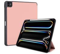 TECHGEAR Smart Case for Apple iPad Pro 11" (M5 2025 & M4 2024) Slim PU Leather Tri-Fold Stand Cover with Apple Pencil Holder, Auto Sleep/Wake & Corner Protection - Rose Gold