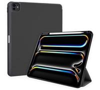TECHGEAR Smart Case for Apple iPad Pro 11" (M5 2025 & M4 2024) Slim PU Leather Tri-Fold Stand Cover with Apple Pencil Holder, Auto Sleep/Wake & Corner Protection - Black