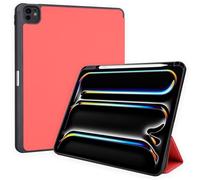 TECHGEAR Smart Case for Apple iPad Pro 11" (M5 2025 & M4 2024) Slim PU Leather Tri-Fold Stand Cover with Apple Pencil Holder, Auto Sleep/Wake & Corner Protection - Red