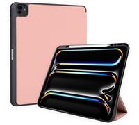 TECHGEAR Smart Case for Apple iPad Pro 13" (M5 2025 & M4 2024) Slim PU Leather Tri-Fold Stand Cover with Apple Pencil Holder, Auto Sleep/Wake & Corner Protection - Rose Gold