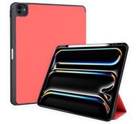 TECHGEAR Smart Case for Apple iPad Pro 13" (M5 2025 & M4 2024) Slim PU Leather Tri-Fold Stand Cover with Apple Pencil Holder, Auto Sleep/Wake & Corner Protection - Red