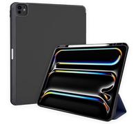 TECHGEAR Smart Case for Apple iPad Pro 13" (M5 2025 & M4 2024) Slim PU Leather Tri-Fold Stand Cover with Apple Pencil Holder, Auto Sleep/Wake & Corner Protection - Black