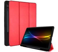 TECHGEAR Smart Case for Samsung Galaxy Tab S10 Lite / S10 FE / S9 FE 10.9", S-Pen Holder, Slim Leather Stand Protective Cover [Auto Wake/Sleep] Soft TPU (SM-X400/X406/X520/X526/X510/X516) - Red
