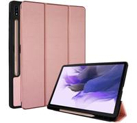 TECHGEAR Smart Case for Samsung Galaxy Tab S7 FE 12.4" (SM-T730/T736) & Tab S8 Plus 12.4" (SM-X800/X806) Leather Slim Smart Case Stand Protective Cover [Auto Wake/Sleep] Soft TPU Holder - Rose Gold