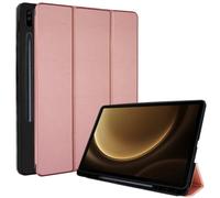 TECHGEAR Smart Case for Samsung Galaxy Tab S9 FE Plus / S10 Plus / S9 Plus 12.4" (SM-X610/X616/X820/X810 Series) with S Pen Holder, Soft TPU Protective Tri-Fold Stand Cover, Auto Wake/Sleep, Rose Gold