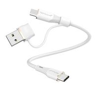 TECHGEAR SOFT Silicone 2in1 100W USB A/C to USB C Charger Cable Fast Charging 5A Tangle Free Cable Compatible with iPad Air/Pro 2024, iPhone 17 16 15, Galaxy S25 S24 FE A17 A26, Switch etc (30cm)
