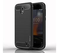 TECHGEAR Stealth Case Compatible with Nokia 1 - Flexible, Shockproof, Slim Fit, Soft TPU Protective Shell Cover with Carbon Fibre Design