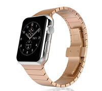TECHGEAR Steel Link Bracelet Strap for Apple Watch 38/40/41/42mm, Rose Gold
