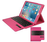 TECHGEAR STRIKE FOLIO Case fits Apple iPad 6, iPad Pro, (9.7") - PU Leather Case with Built in Detachable Bluetooth Wireless UK QWERTY Keyboard and Stand (Pink) for iPad Pro 9.7, iPad 6th Gen 9.7"