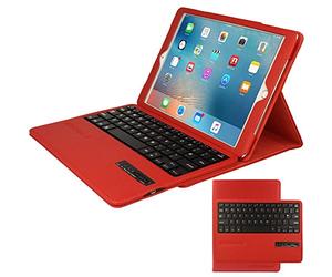 TECHGEAR STRIKE FOLIO Case fits Apple iPad 6, iPad Pro, (9.7") - PU Leather Case with Built in Detachable Bluetooth Wireless UK QWERTY Keyboard and Stand (Red) for iPad Pro 9.7, iPad 6th Gen 9.7"