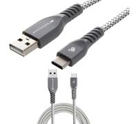 TECHGEAR STRONG 1m Braided USB-C to USB-A Cable - Durable Type-C Charger & Data Sync, 5Gbps, 3A, Reversible, Compatible with iPad Pro 12.9in