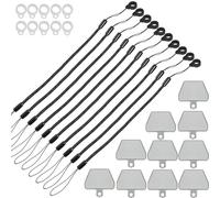 TECHGEAR Stylus Tether, [10 Pack] 8" Spring Coil Strap (2x Loops) Elastic Lanyards, Universal Anti-Lost Bungee Cord for Touch Pens/Pencils, Secure Stylus to Tablet Case, Tablet Pencil Accessory