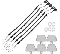 TECHGEAR Stylus Tether, [5 Pack] 8" Spring Coil Strap (2x Loops) Elastic Lanyards, Universal Anti-Lost Bungee Cord for Touch Pens/Pencils, Secure Stylus to Tablet Case, Tablet Pencil Accessory