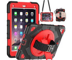 TECHGEAR SUPE Case fits Apple iPad 9.7" 6th / 5th Generation (2018/2017) & iPad Air 2 9.7" & iPad Pro 9.7" Tough Rugged HEAVY DUTY Fun Case for Kids Boys Girls with Stand, Hand & Shoulder Strap Case