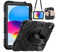 TECHGEAR SUPE Case fits Apple iPad 11th & 10th Generation, iPad 11" 2025/iPad 10.9" 2022 Tough Rugged HEAVY DUTY Shockproof Fun Case for Kids Boys Girls 360 Rotating Stand, Hand Strap & Shoulder Strap