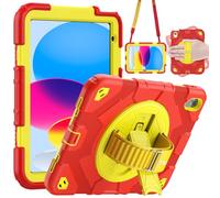 TECHGEAR SUPE Case fits Apple iPad 11th & 10th Generation, iPad 11" 2025/iPad 10.9" 2022 Tough Rugged HEAVY DUTY Shockproof Fun Case for Kids Boys Girls 360 Rotating Stand, Hand Strap & Shoulder Strap