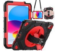 TECHGEAR SUPE Case fits Apple iPad 11th & 10th Generation, iPad 11" 2025/iPad 10.9" 2022 Tough Rugged HEAVY DUTY Shockproof Fun Case for Kids Boys Girls 360 Rotating Stand, Hand Strap & Shoulder Strap