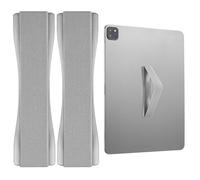 TECHGEAR Tablet Hand/Finger Grip Holder (2 Pack) Elastic Adhesive Grip Strap Universal Loop to Stick on Back of Tablets & Cases for iPad, Samsung Tabs, Lenovo, Tablets, Handheld Devices etc - Silver